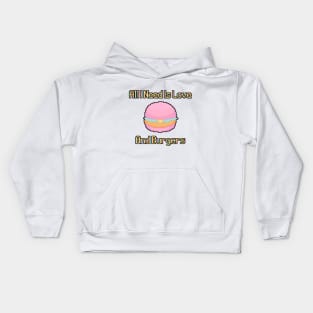 All I Need Is Love And Burgers Kids Hoodie